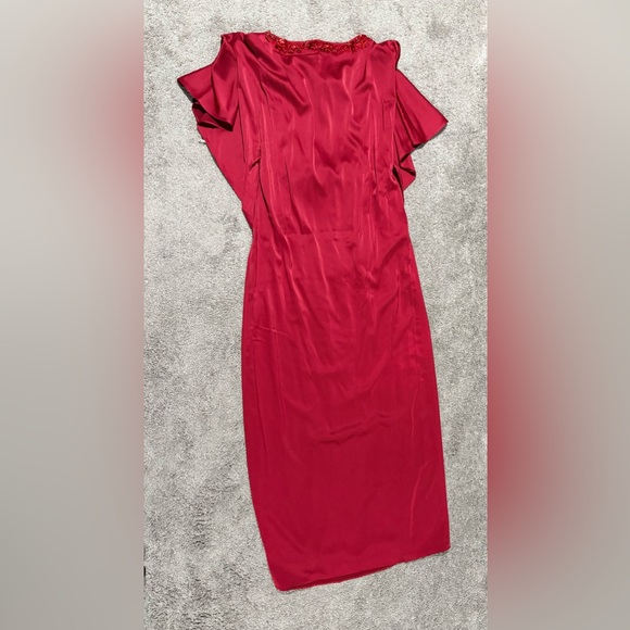 Marchesa Notte NEW Embellished Satin Gown In Claret Red Size S $895.00 - Picture 13 of 16